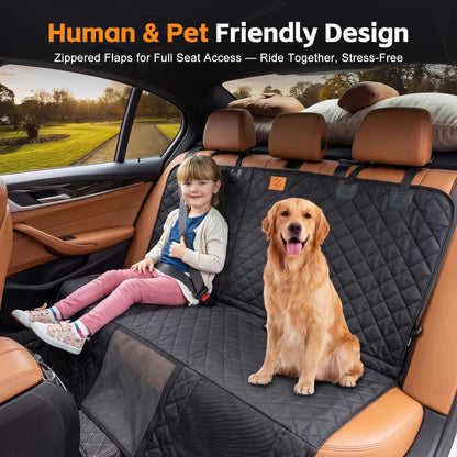 ZVRpet Dog Car Seat Cover with Mesh Window  Waterproof & Scratch-Resistant Pet Hammock for Back Seat High-Strength PP Support Board Undeformable Heavy Duty Non-Slip Protector for SUVs & Trucks Large Size Summervibes petlovers