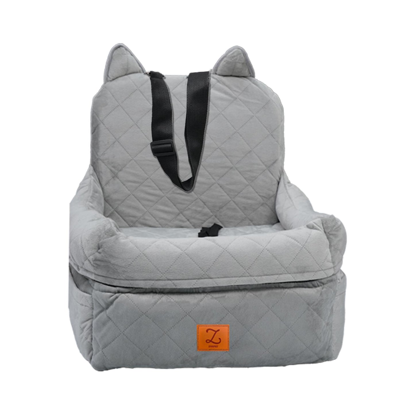 ZVRpet Pet Car Bed Gray Fully Detachable and Washable Memory Foam Covered Dog Car Seat Soft Fabric Easy to Install with Adjustable Straps Anti-Slip Bottom Cover for Back Seat  for Car SUV Outdoorfun Travel