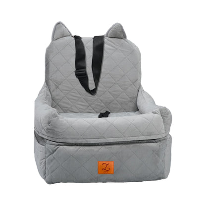 ZVRpet Pet Car Bed Gray Fully Detachable and Washable Memory Foam Covered Dog Car Seat Soft Fabric Easy to Install with Adjustable Straps Anti-Slip Bottom Cover for Back Seat  for Car SUV Outdoorfun Travel