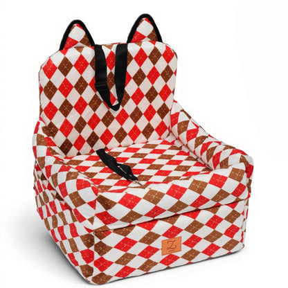 ZVRpet 2026 Spring/Summer Vitality Collection Plaid Noel Pet Car Seat Detachable & Washable Memory Foam Dog Seat Mat, Anti-Slip Car Seat Cover with Adjustable Straps for SUV/Travel, Suitable for Small & Medium Dogs