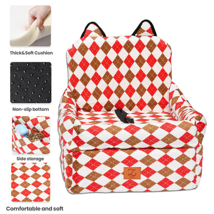 ZVRpet 2026 Spring/Summer Vitality Collection Plaid Noel Pet Car Seat Detachable & Washable Memory Foam Dog Seat Mat, Anti-Slip Car Seat Cover with Adjustable Straps for SUV/Travel, Suitable for Small & Medium Dogs