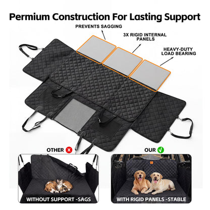 ZVRpet Dog Car Seat Cover with Mesh Window  Waterproof & Scratch-Resistant Pet Hammock for Back Seat High-Strength PP Support Board Undeformable Heavy Duty Non-Slip Protector for SUVs & Trucks Large Size Summervibes petlovers